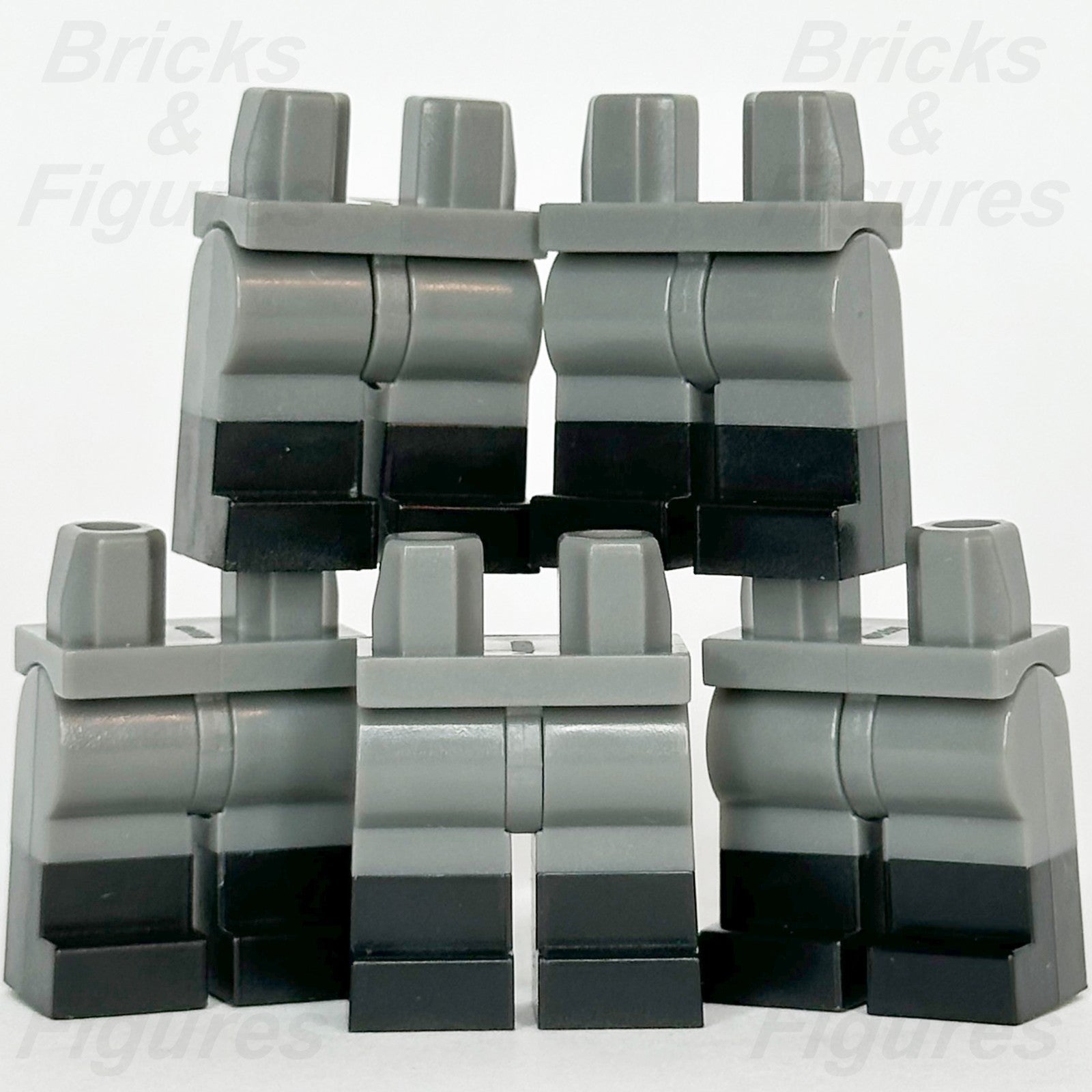 LEGO Dark Bluish Grey Minifigure Legs Part Moulded Lower Black Boots 6501152 x 50