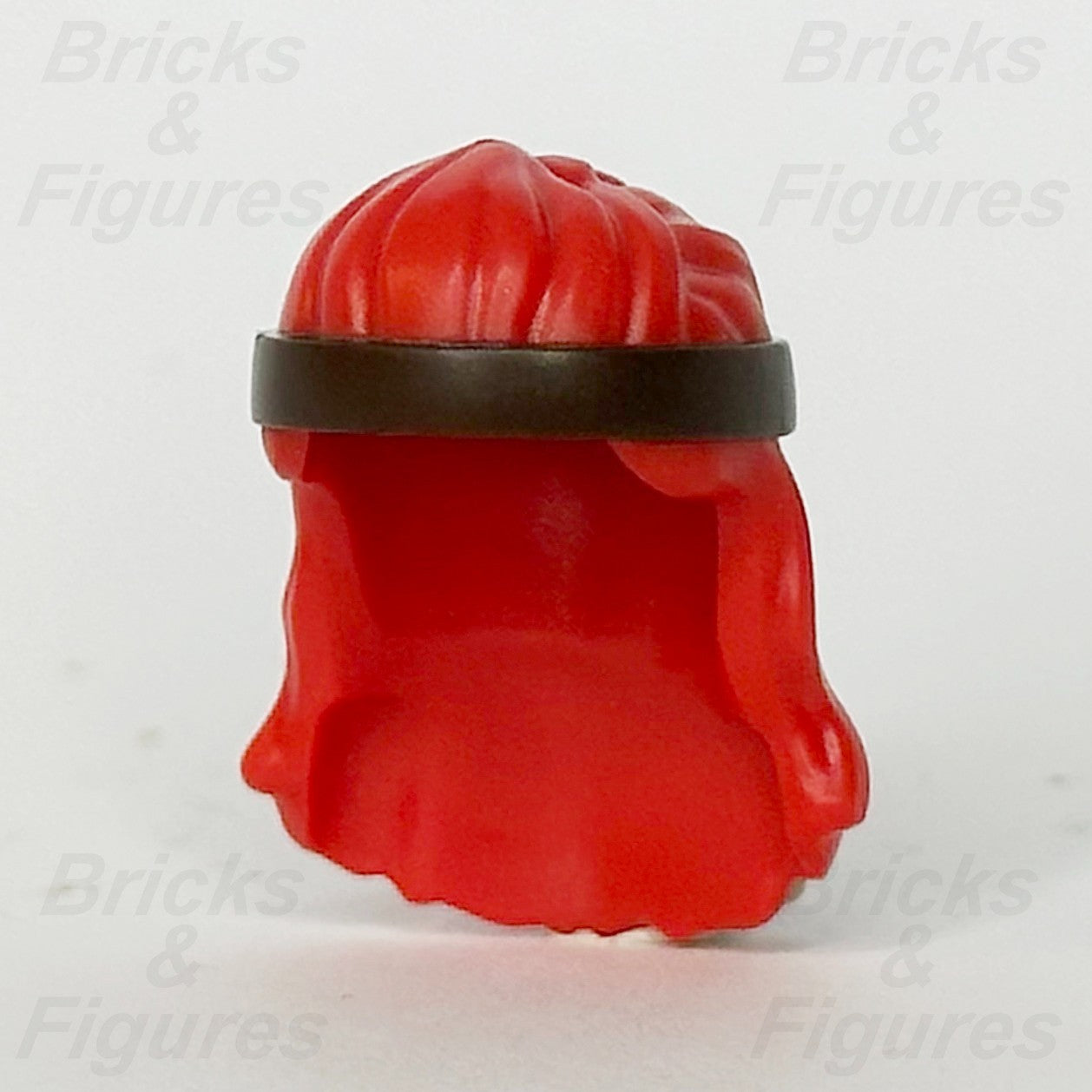 LEGO® Red Long Wavy Hair Minifigure Part Moulded Dark Brown Headband Barbarian0