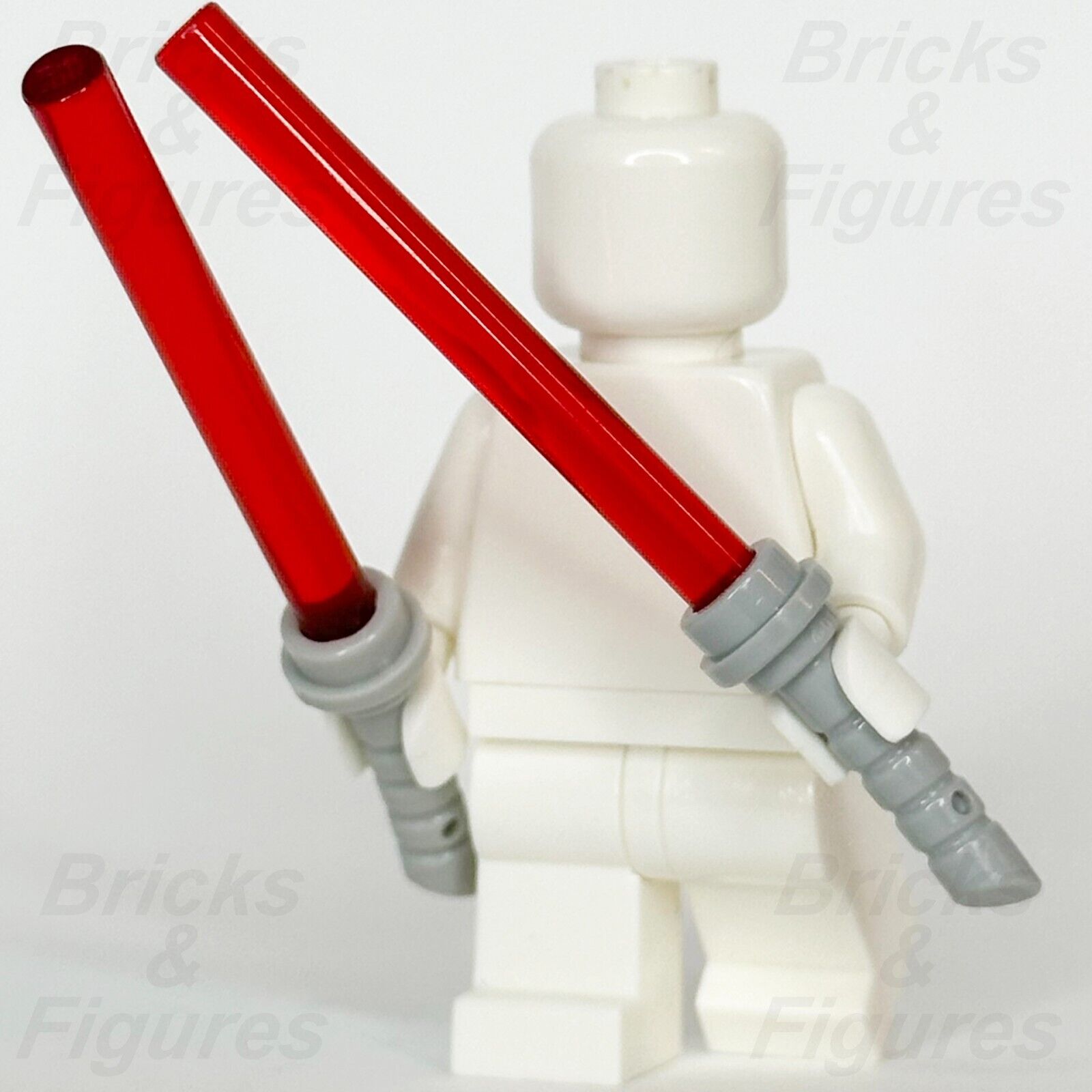 LEGO Star Wars Asajj Ventress Lightsaber Minifigure Part Red Curved 61199 x 2 - Bricks & Figures