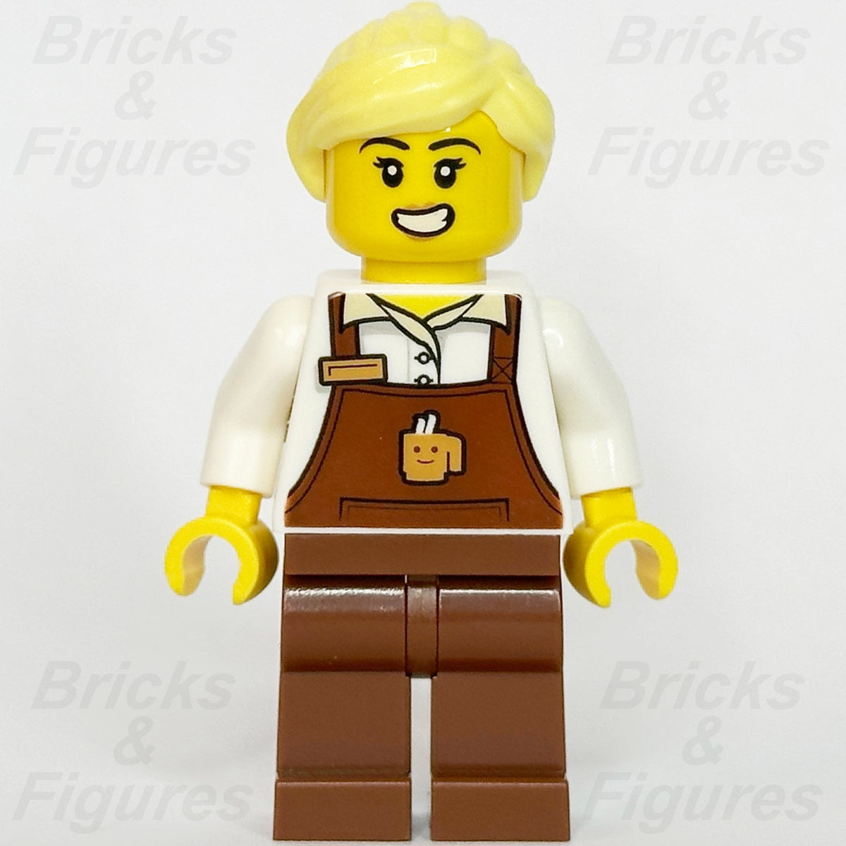 LEGO City Barista Minifigure Female Cafe Worker Apron Cup Name Tag 60469 cty19261