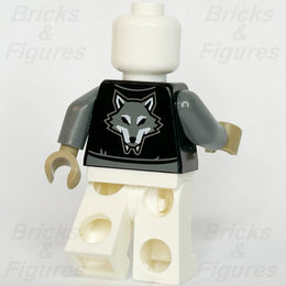 LEGO CITY Lone Wolf Biker Minifigure Torso Part Skull on Chain 60331 Stuntz3