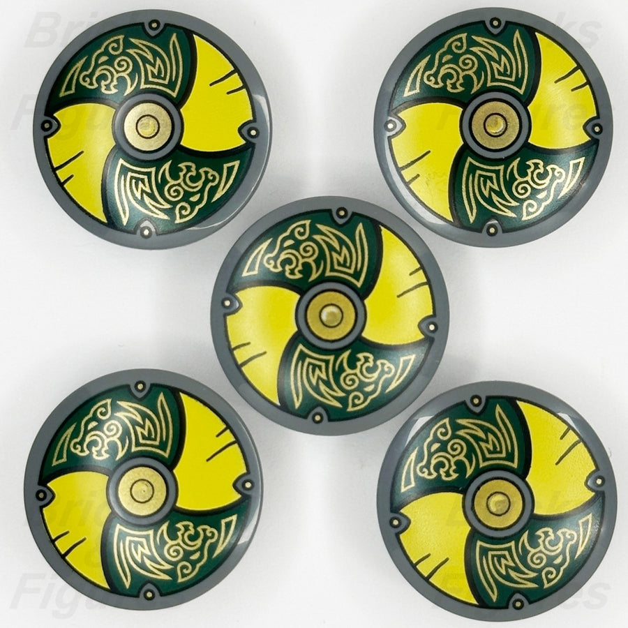LEGO Ideas Viking Shield Minifigure Part Yellow Green Odin's Wolves 21343 x 50
