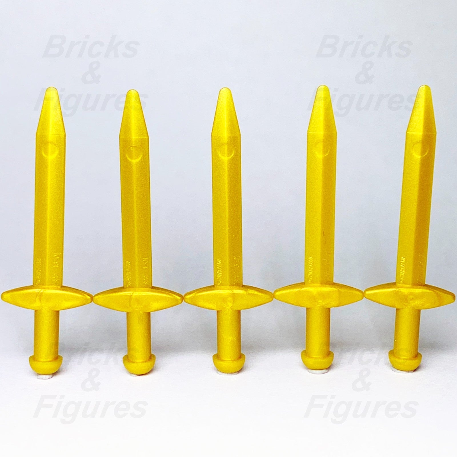 LEGO Castle Sword Minifigure Weapon Part Greatsword Crossguard Pearl Gold x 50