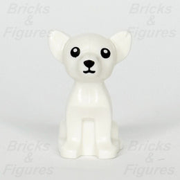 LEGO White Chihuahua Small Dog Animal Part Black Eyes Sitting 71037 12888pb01 - Bricks & Figures