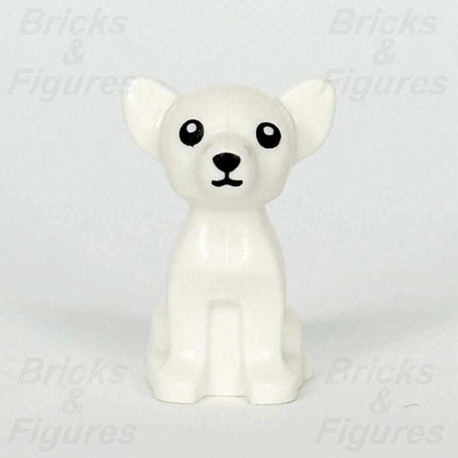 LEGO White Chihuahua Small Dog Animal Part Black Eyes Sitting 71037 12888pb01 - Bricks & Figures