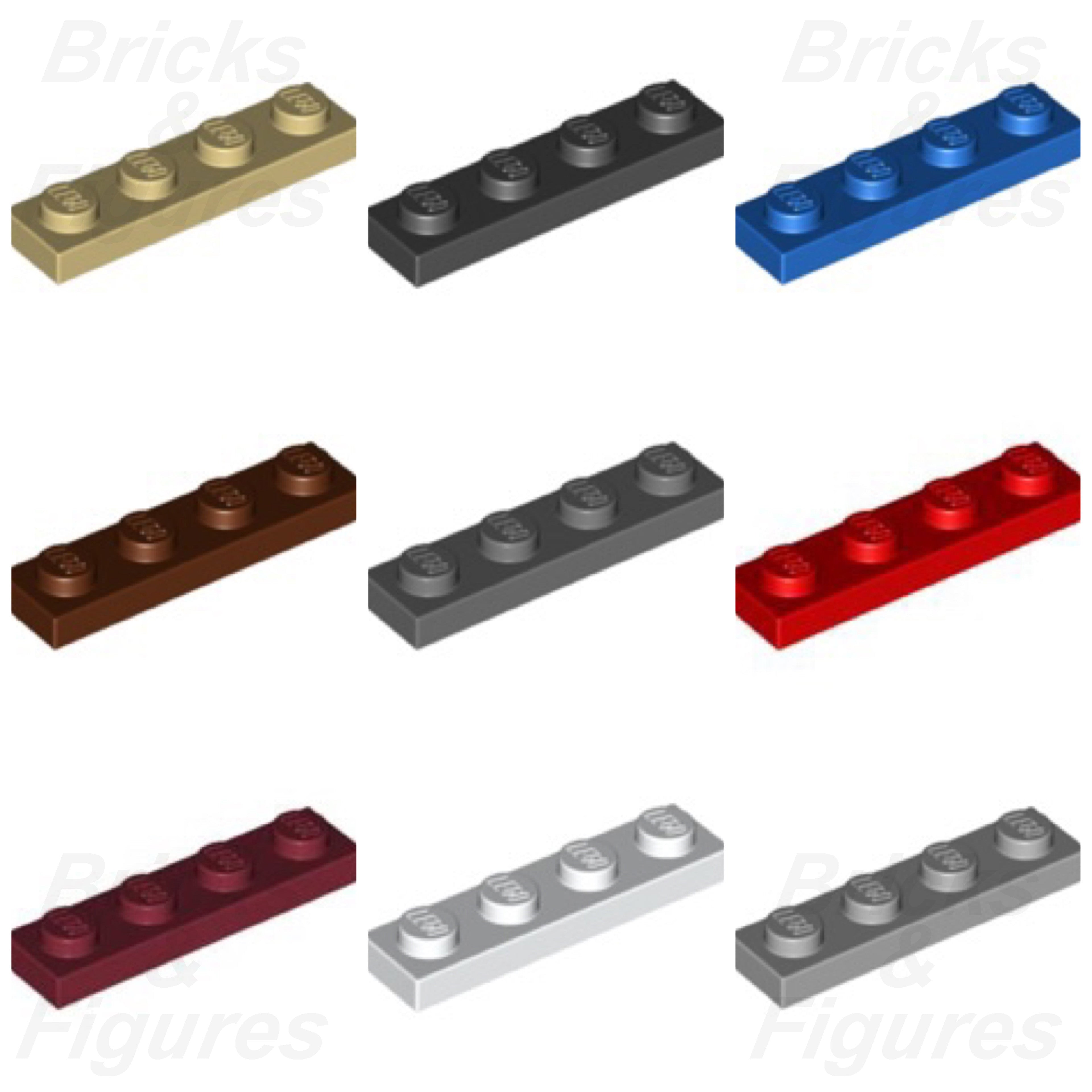 LEGO 1 x 4 Plate Parts Pick Your Colour & Amount 10 / 20 / 50 Genuine 3710 - Bricks & Figures