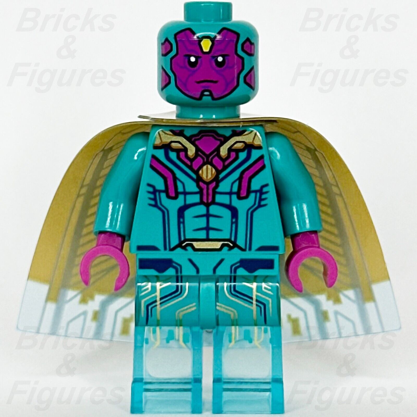 LEGO Super Heroes Vision Minifigure Avengers Marvel Dark Turquoise 76269 sh916 - Bricks & Figures