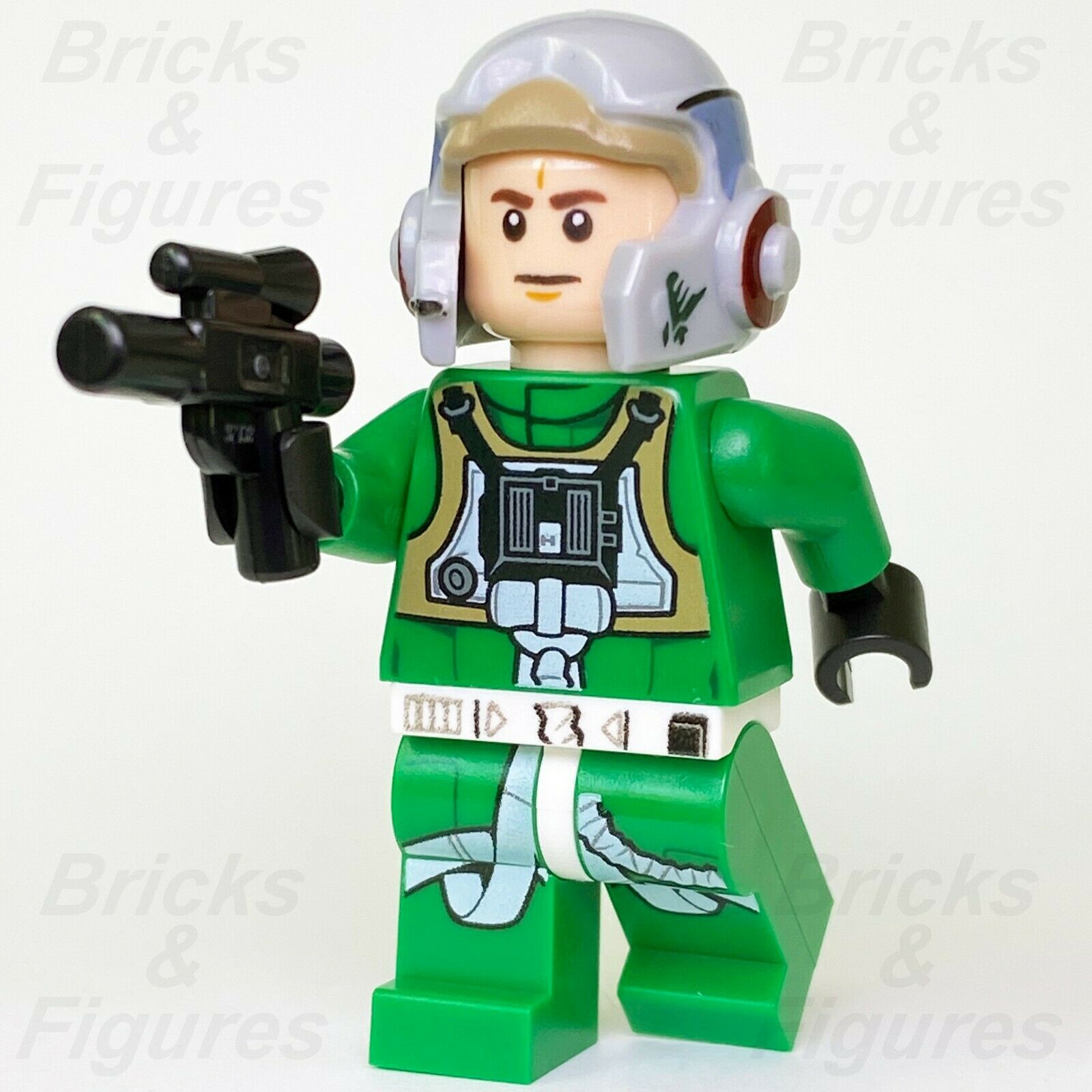 Star Wars LEGO Rebel A-Wing Pilot with Green Jumpsuit Minifigure 75175 75247 - Bricks & Figures