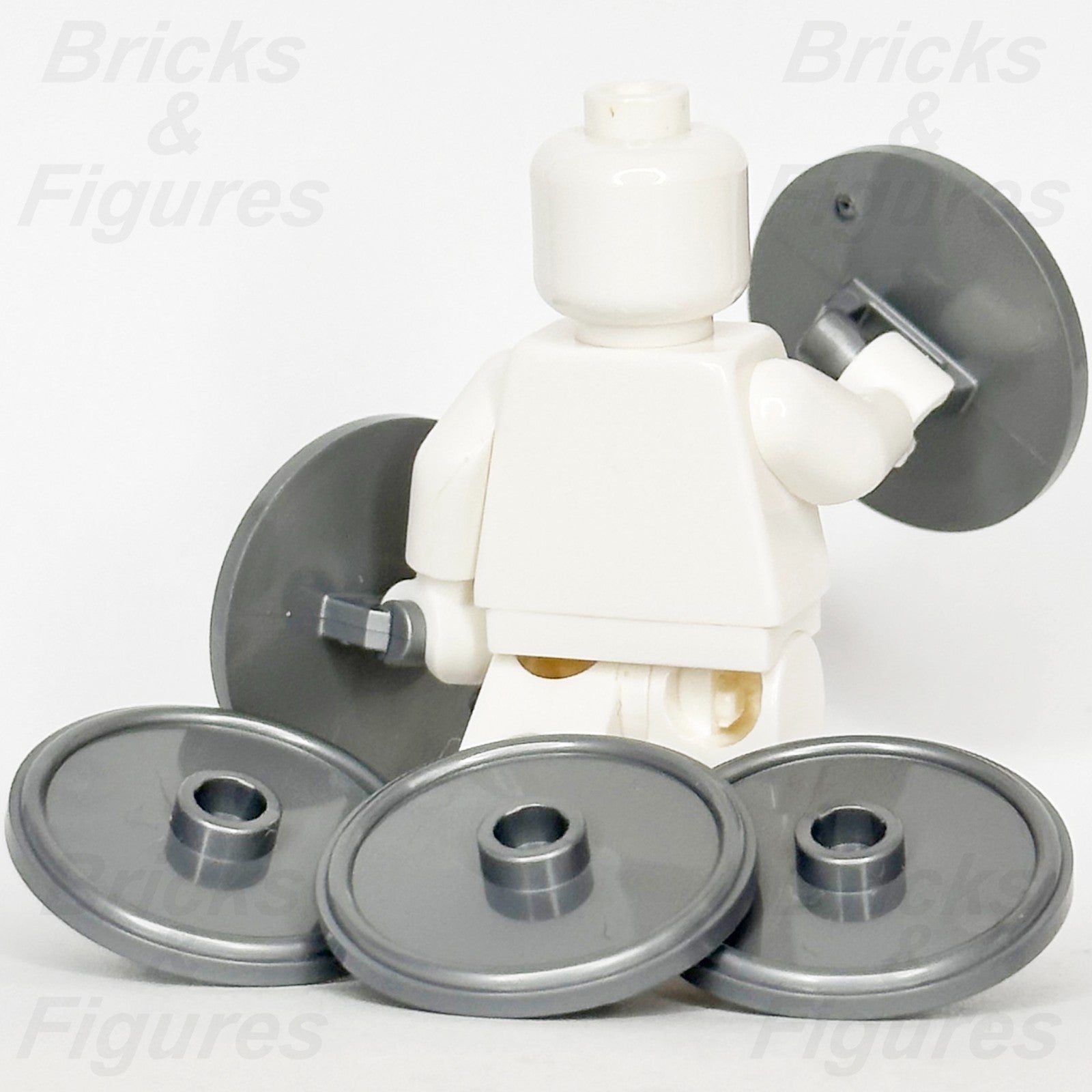 LEGO Castle Round Shield Minifigure Part Flat Silver Rimmed w/ Stud 91884 x 52