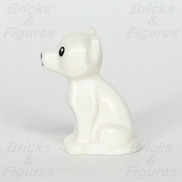 LEGO White Chihuahua Small Dog Animal Part Black Eyes Sitting 71037 12888pb01 - Bricks & Figures