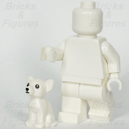 LEGO White Chihuahua Small Dog Animal Part Black Eyes Sitting 71037 12888pb01 - Bricks & Figures