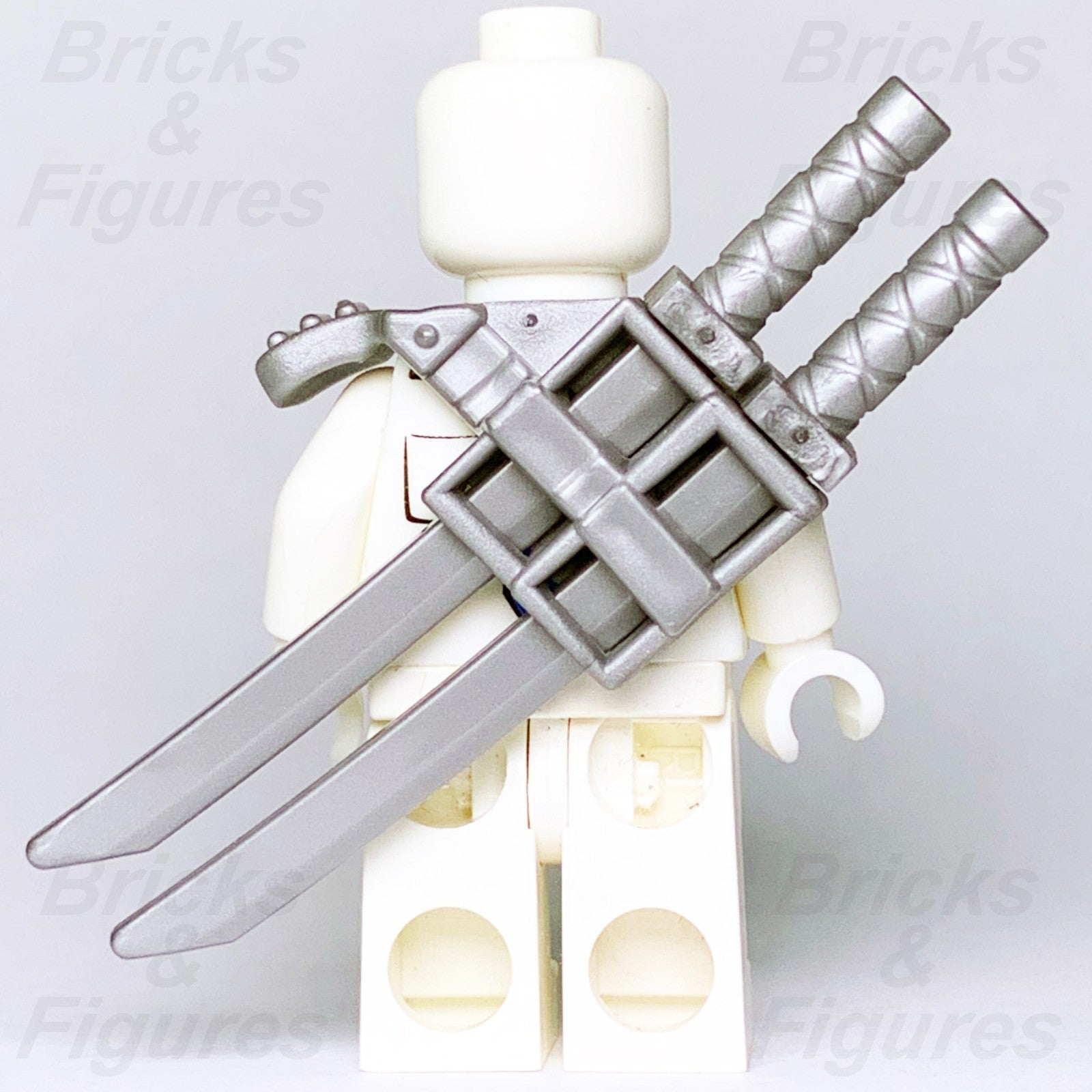 LEGO Ninjago Flat Silver Shoulder Ninja Pad Scabbard & 2 x Katana Sword Part0