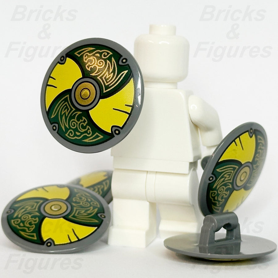 LEGO Ideas Viking Shield Minifigure Part Yellow Green Odin's Wolves 21343 x 51