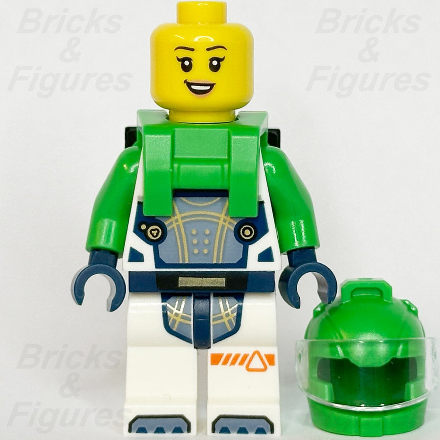 LEGO City Astronaut Minifigure Female White Spacesuit Green Helmet 60433 cty16981