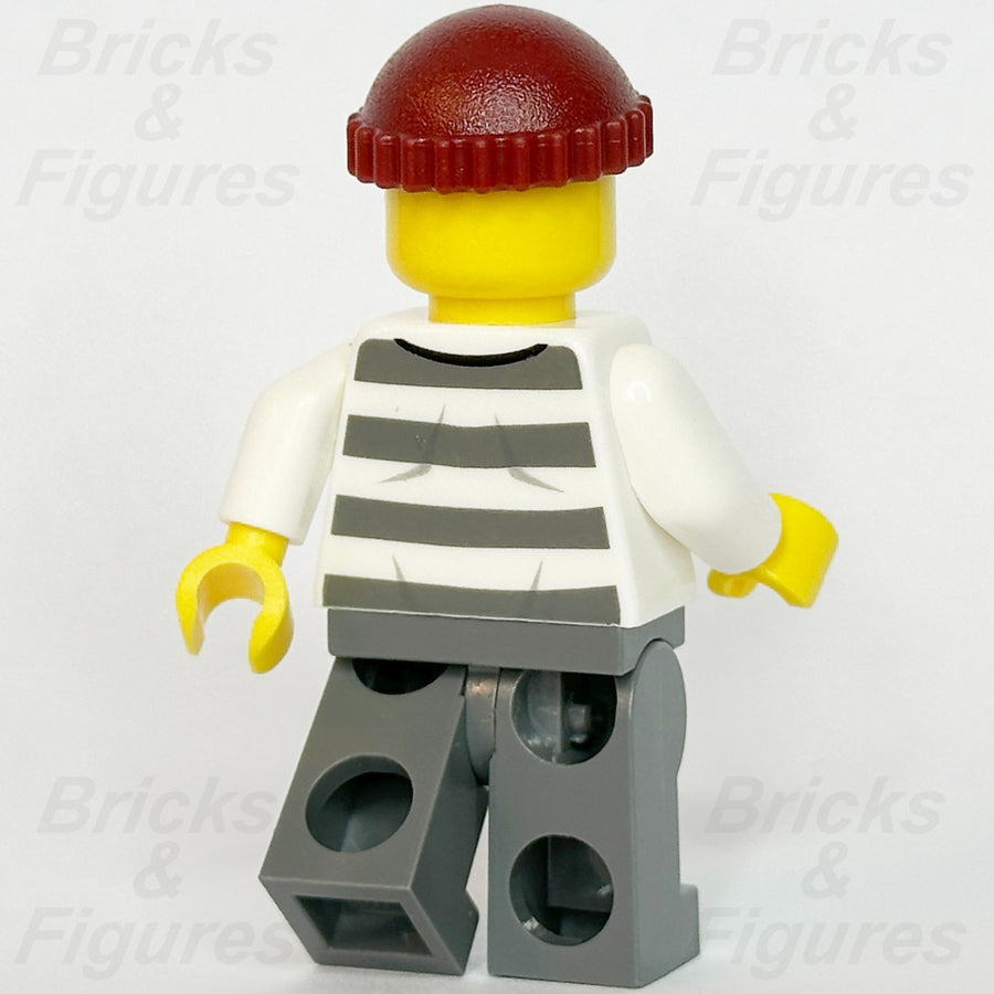 LEGO City Jail Prisoner 86753 Minifigure Police Red Knit Cap Scar 60241 cty11592