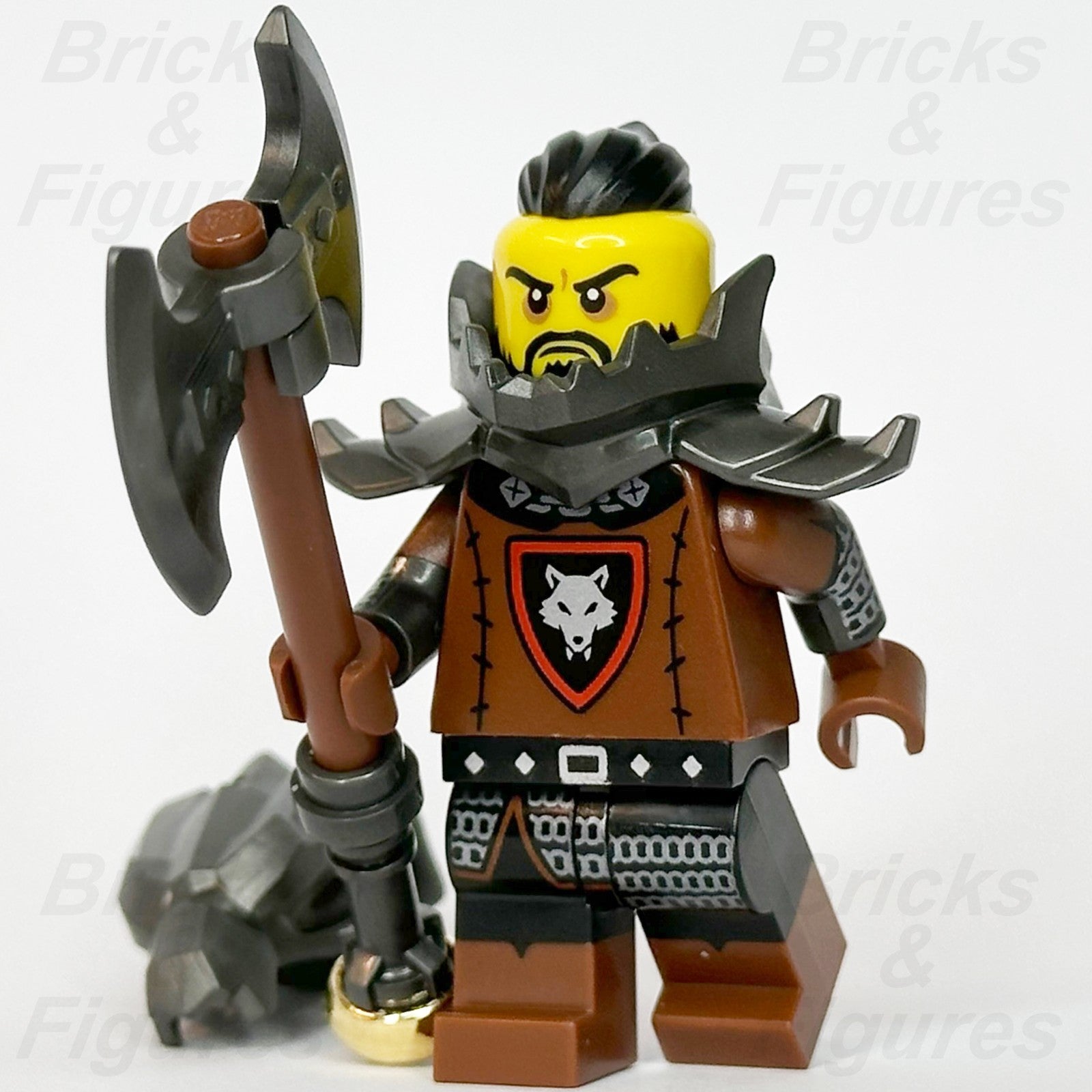 LEGO Castle Wolfpack King Minifigure Leader Battle Axe Outlaw Genuine LEGO Crook0