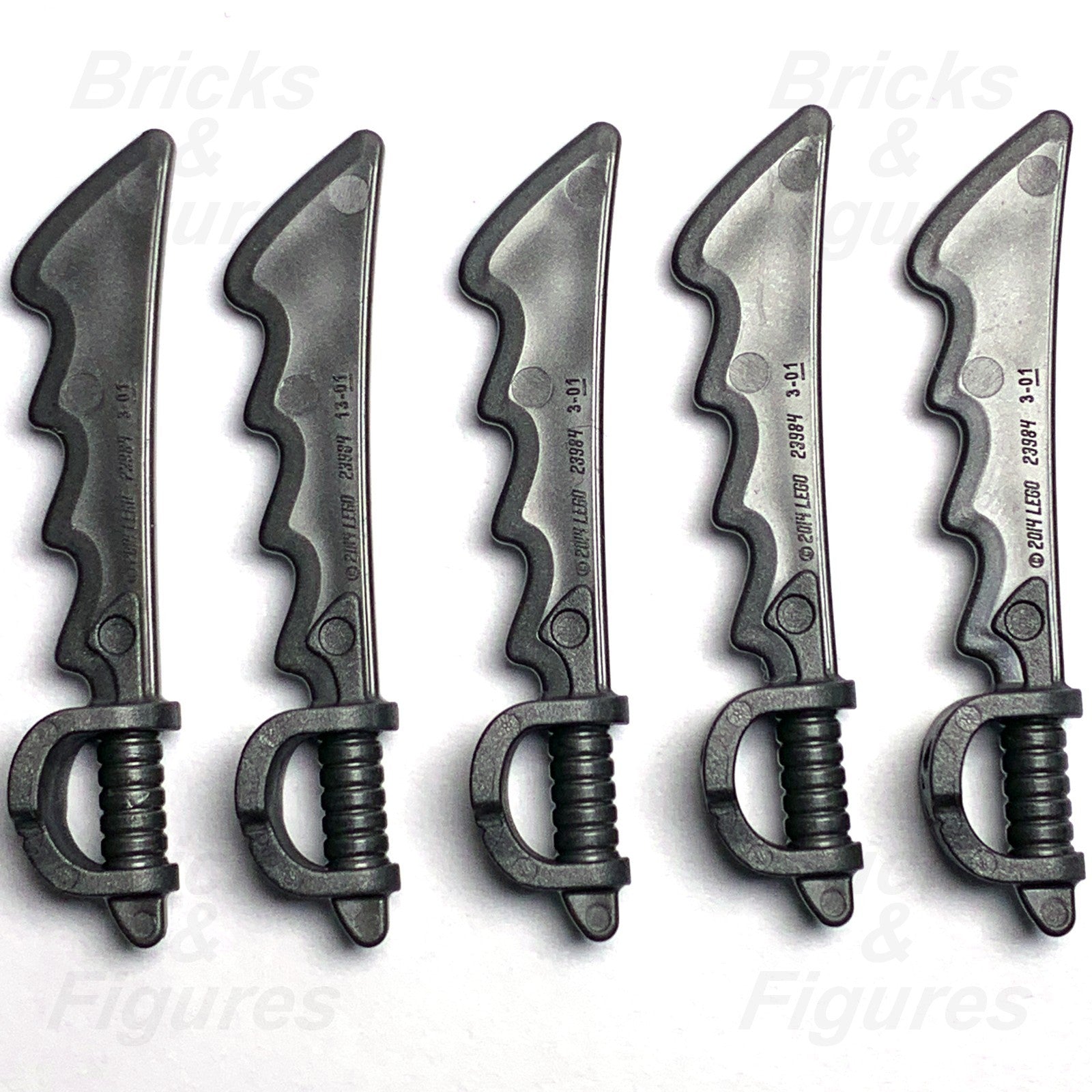 LEGO Dark Bluish Grey Cutlass Serrated Sword Minifigure Weapon Part Skull x 51