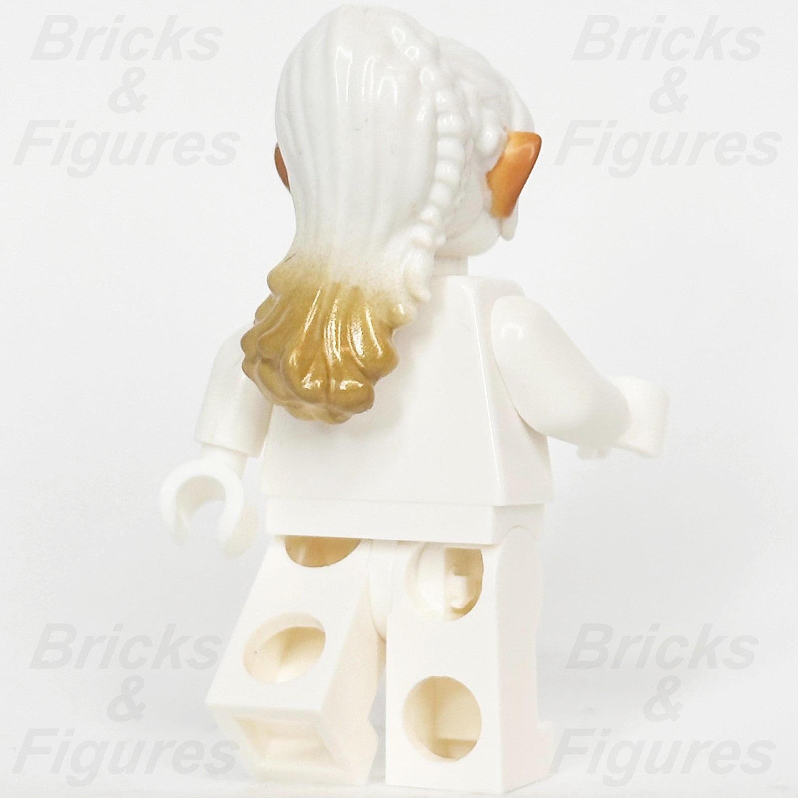 LEGO Elves Lumia Ears Hair Minifigure Part Elf Long Tapered Back White Gold Tips1