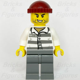 LEGO City Jail Prisoner 86753 Minifigure Police Red Knit Cap Scar 60241 cty11591