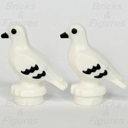 LEGO City Pigeon Animal Minifigure Part White Black Eyes Bird 910062 11371 x 21