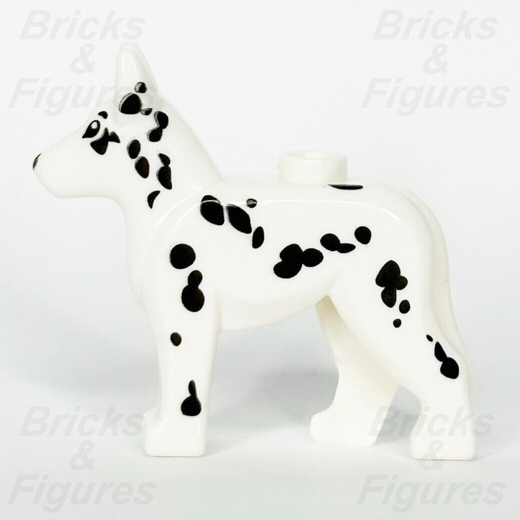 LEGO City Dalmatian Dog Minifigure Part Animal Fire 92586pb03 White Black Spots