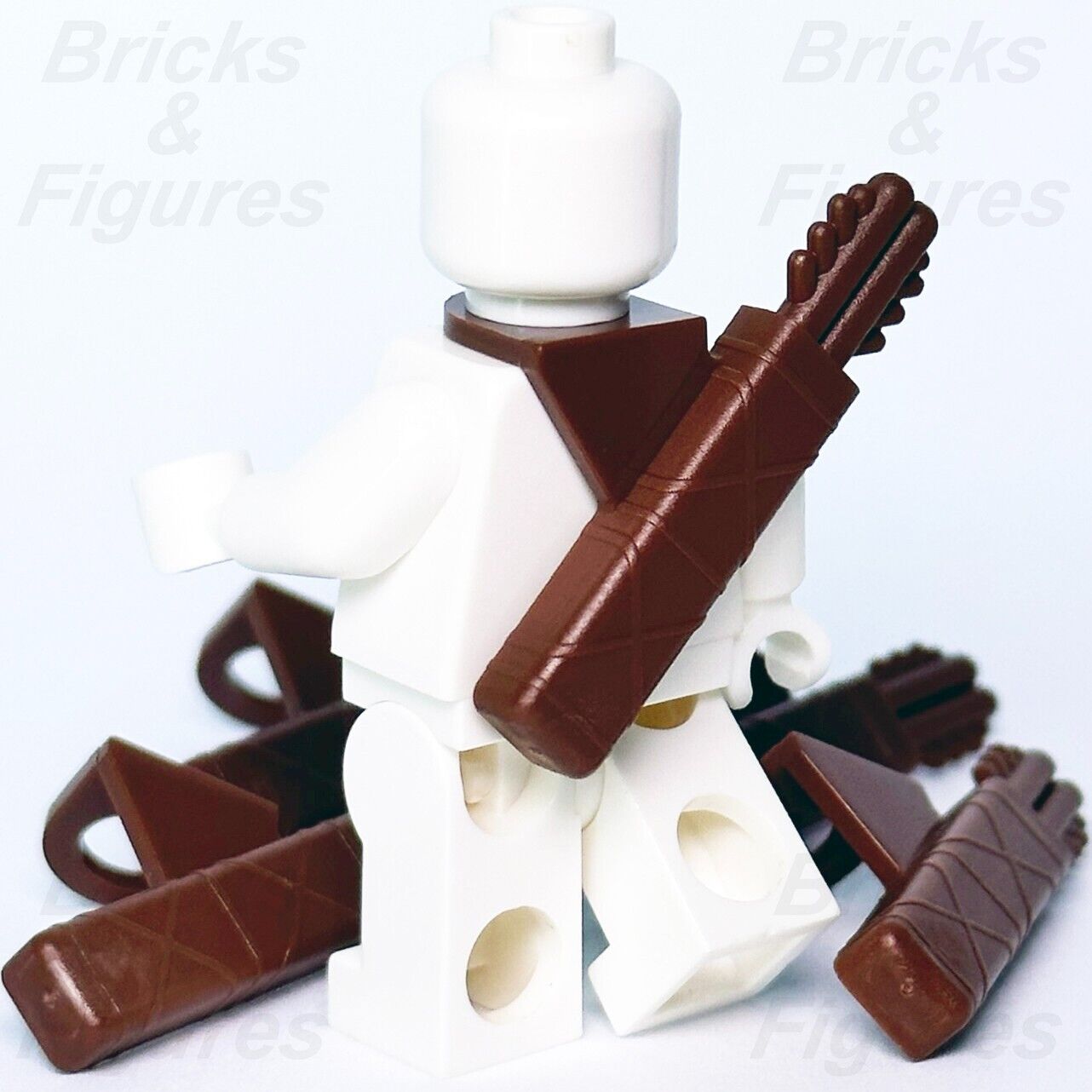 LEGO 5 x Reddish Brown Arrow Quiver with 2 Arrows Minifigure Parts 4498 88413 - Bricks & Figures