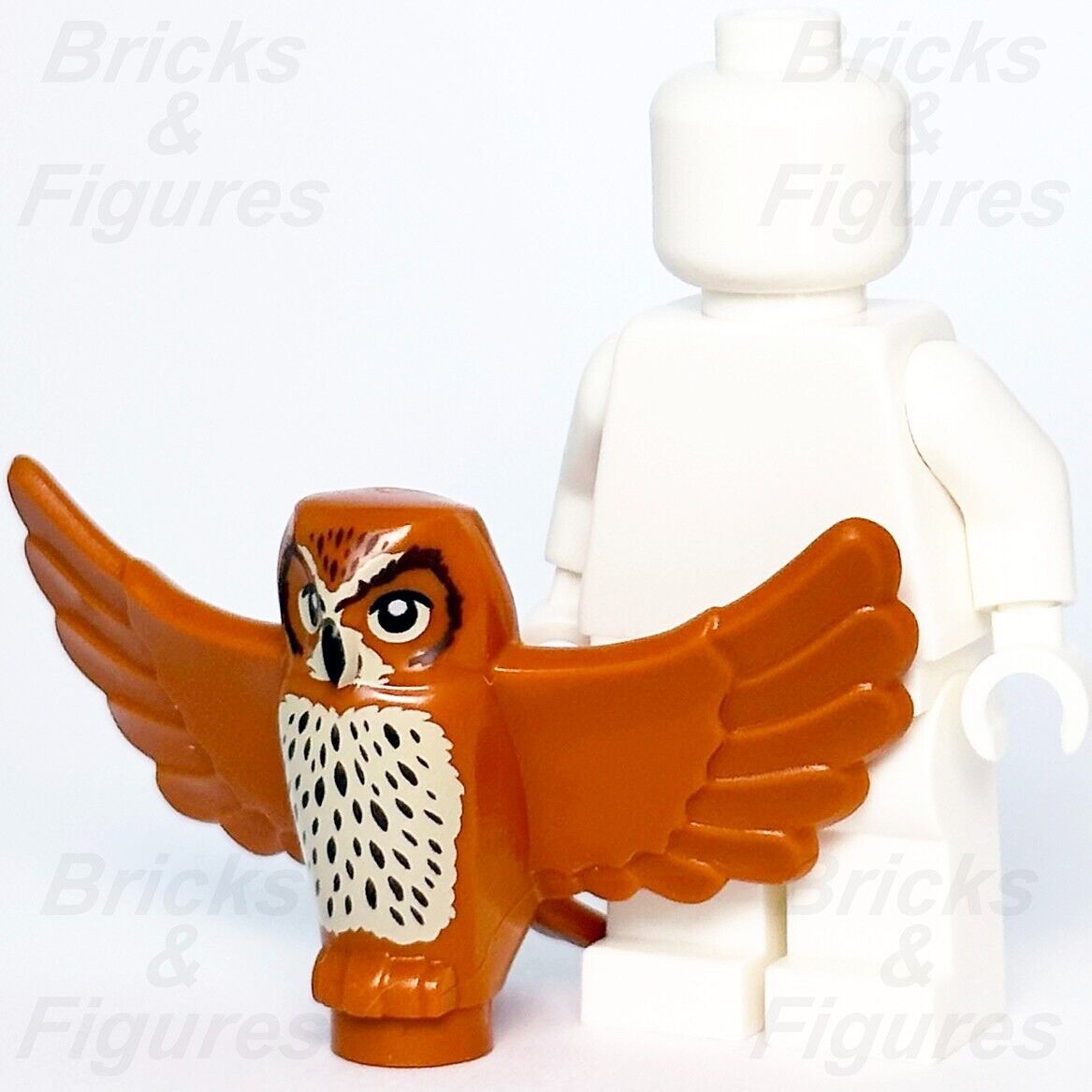 LEGO Dark Orange Owl Spread Wings Town City Minifigure Animal Part 60353 Bird - Bricks & Figures