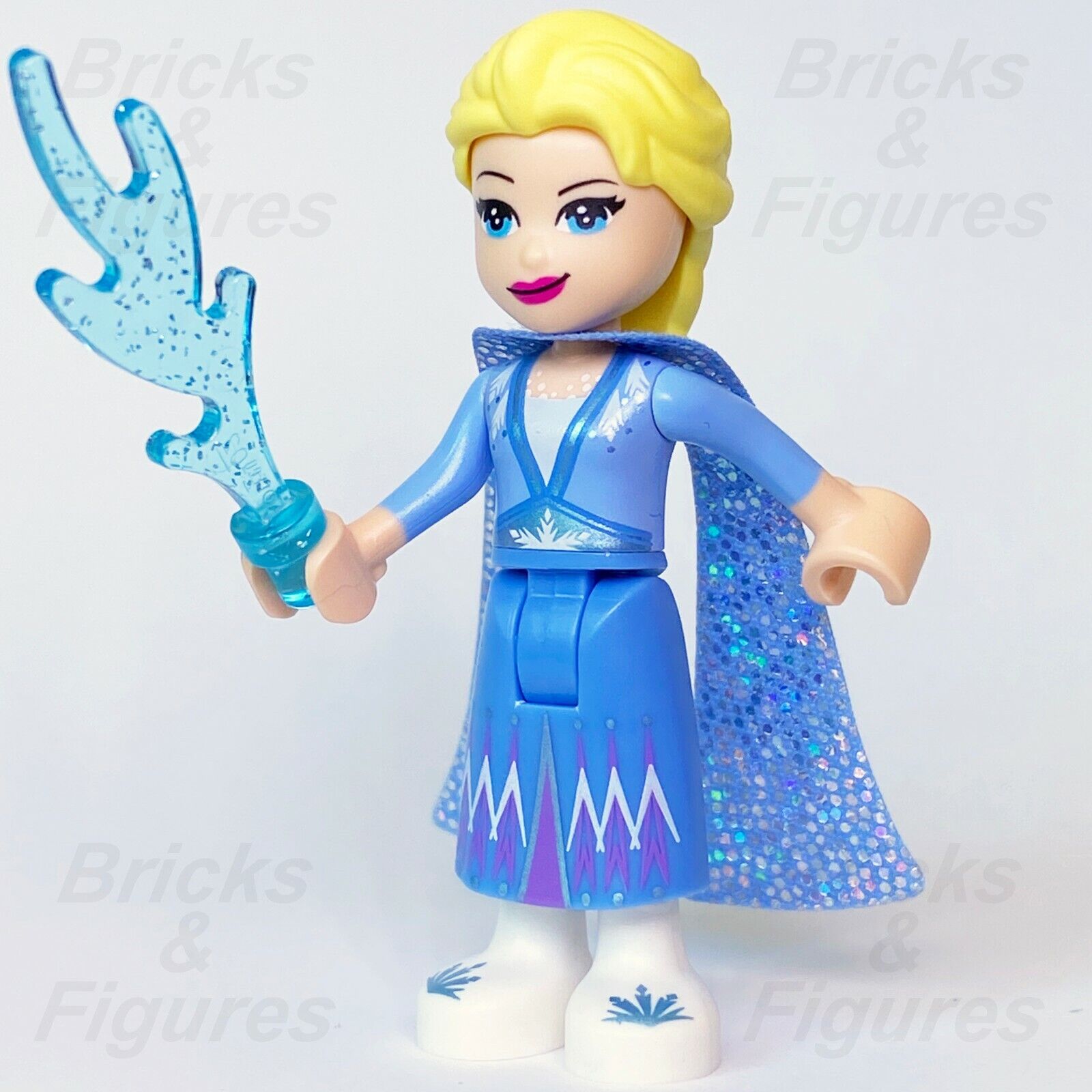 LEGO Disney Frozen 2 Elsa Minifigure w/ Glitter Cape Princess Queen 41168 41166 - Bricks & Figures