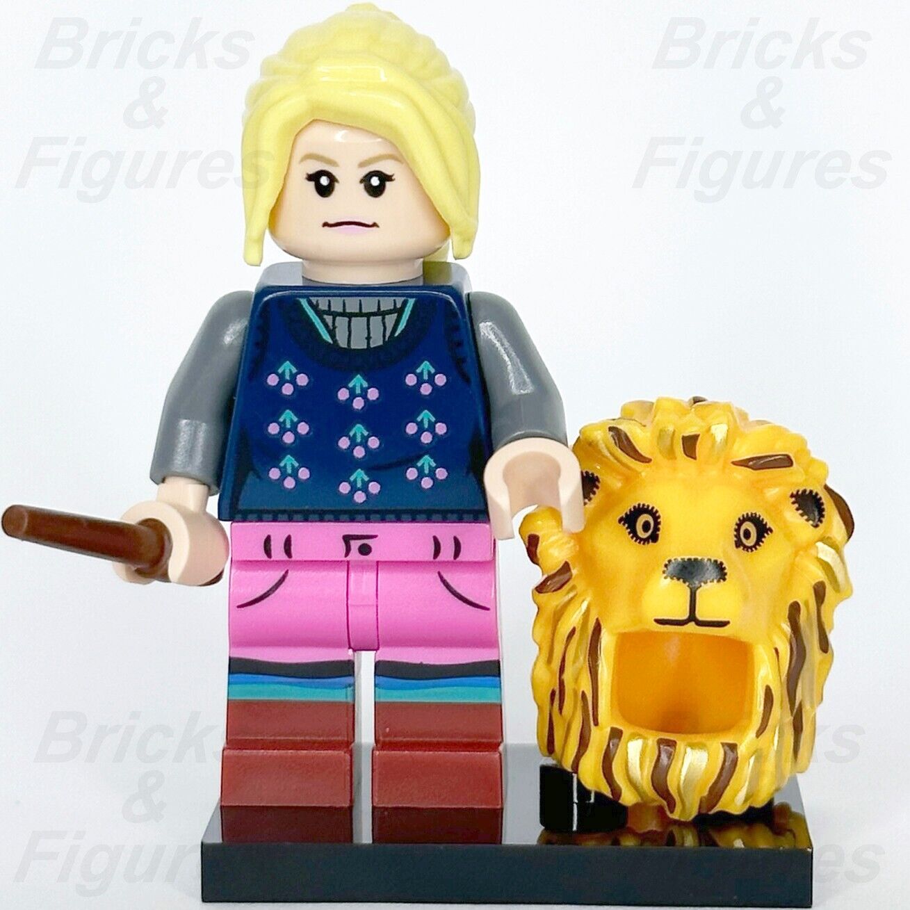 LEGO Harry Potter Luna Lovegood Minifigure Series 2 Lion Hat Head Outfit 71028 - Bricks & Figures