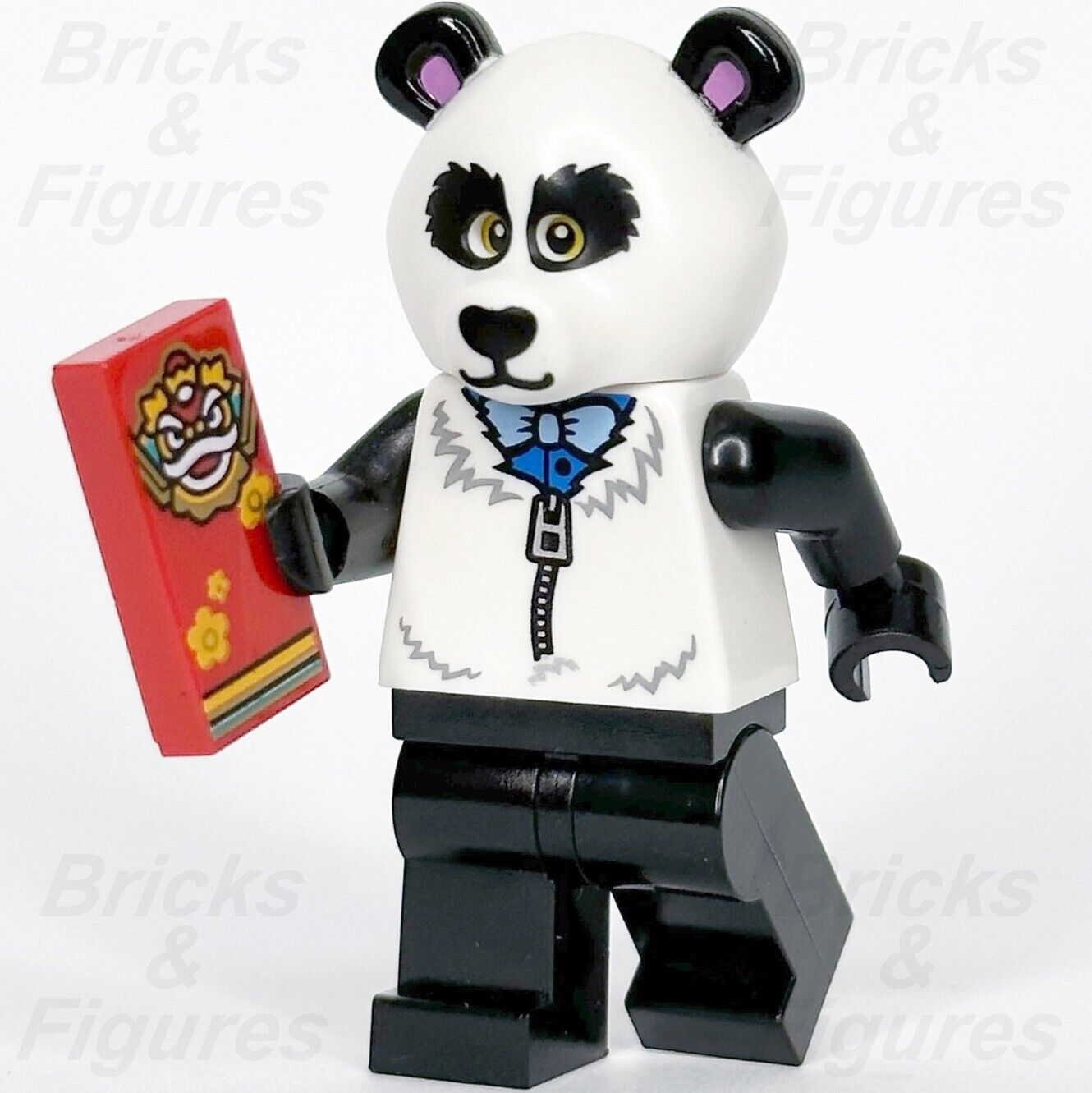 LEGO Panda Suit Guy Minifigure with Lion Tile Part Build-A-Minifigure BAM 2023 - Bricks & Figures