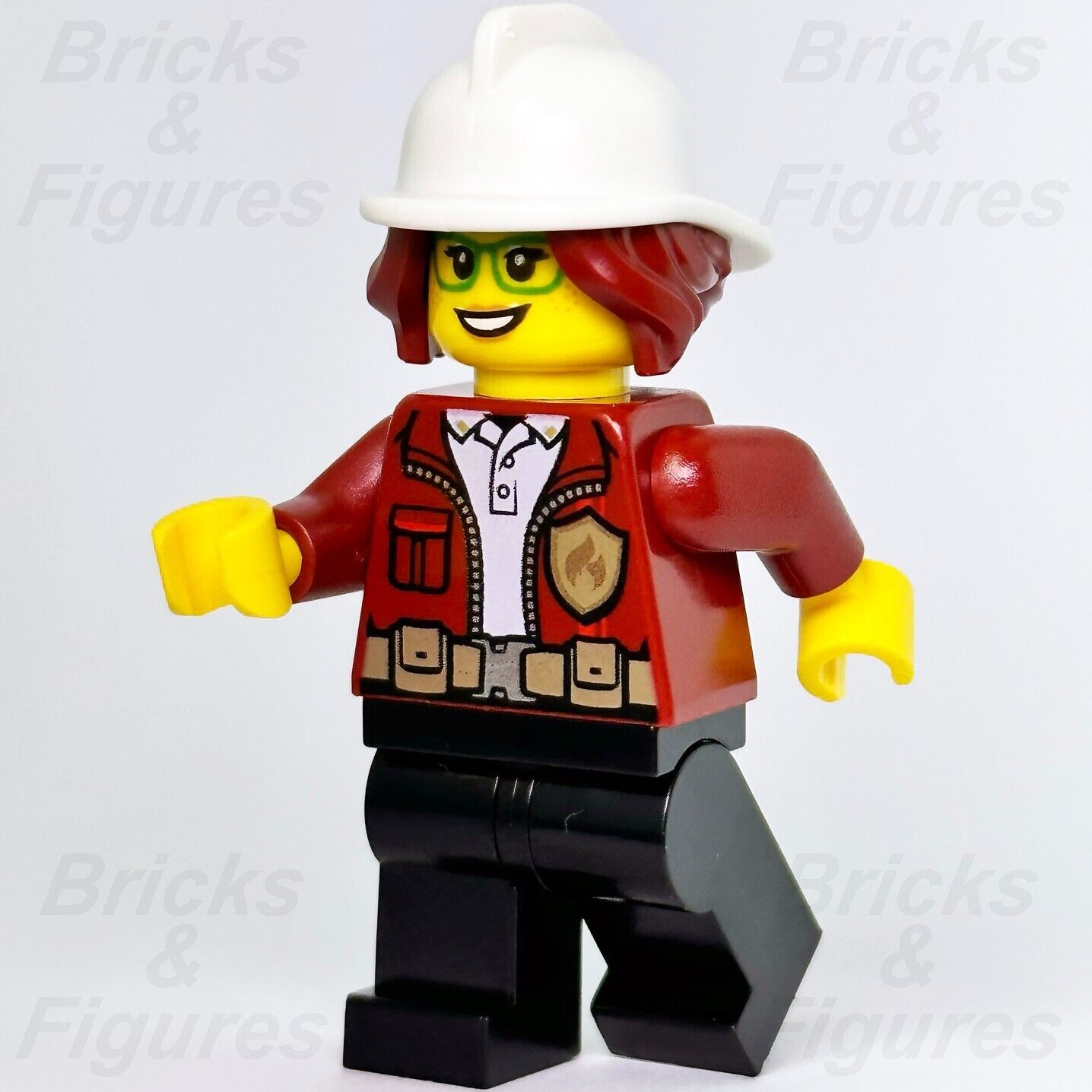 LEGO Town City Fire Chief Freya McCloud Firewoman Firefighter Minifigure 60320 - Bricks & Figures