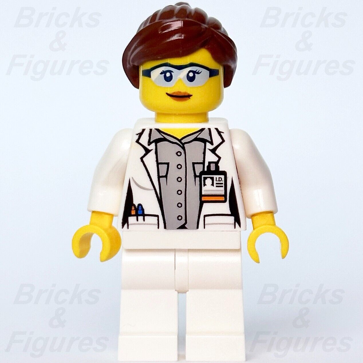 LEGO Town City Scientist Space Port Minifigure Female Blue Goggle 60350 cty1011 - Bricks & Figures