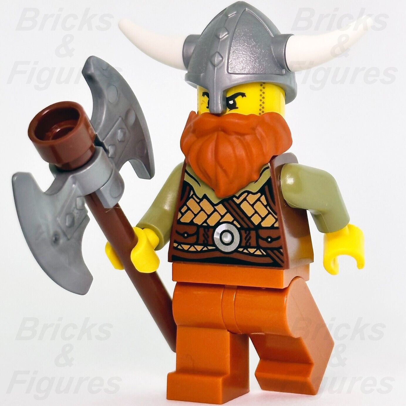 LEGO Viking Warrior Male Creator Minifigure with Dark Orange Beard 31132 vik038 - Bricks & Figures