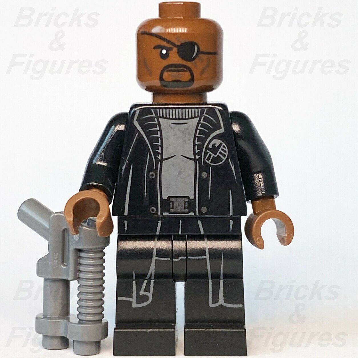 Marvel Super Heroes LEGO Nick Fury Avengers Black Coat Minifigure 76153 76130 - Bricks & Figures