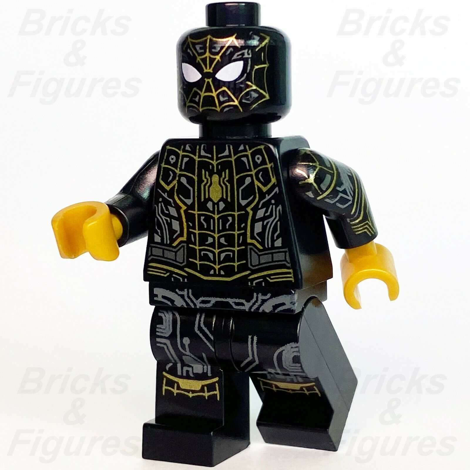 Marvel Super Heroes LEGO Spider-Man Black & Gold Suit Minifigure 76195 sh774 - Bricks & Figures