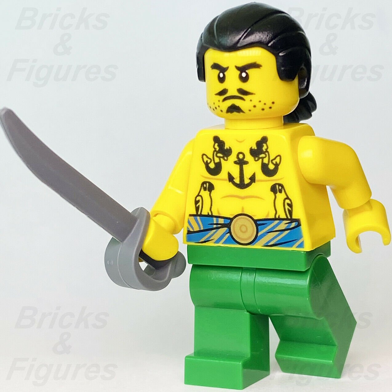 New Ideas LEGO Tattooga Pirates Minifigure with Sword from set 21322 idea072 - Bricks & Figures