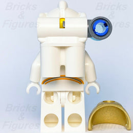 New Town City LEGO Astronaut Male with Side Lamp Space Port Minifigure 30365 - Bricks & Figures