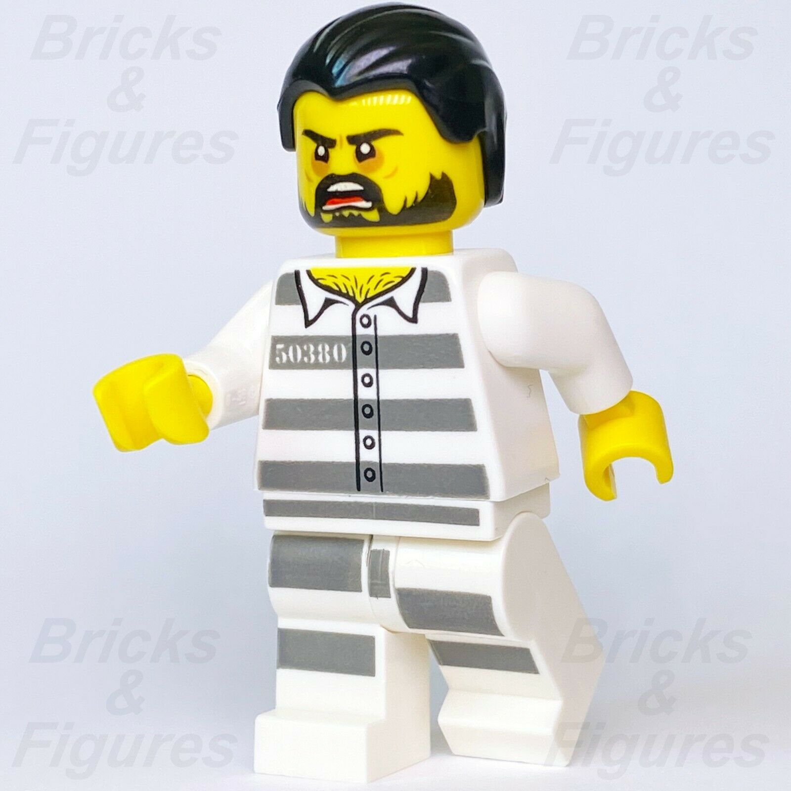 Town City LEGO Jail Prisoner 50380 with Beard Mountain Police Minifigure 60174 - Bricks & Figures